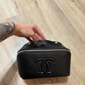 Black and gold Leather GWP Vanity Case